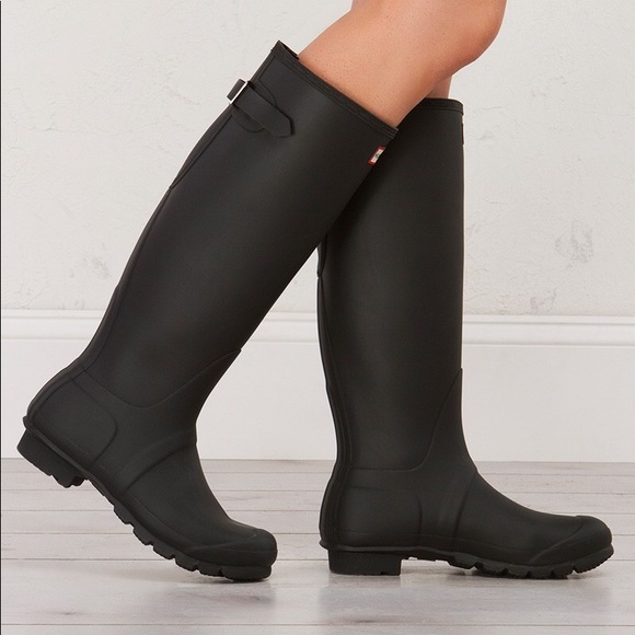 Hunter Shoes - matte black hunter boots